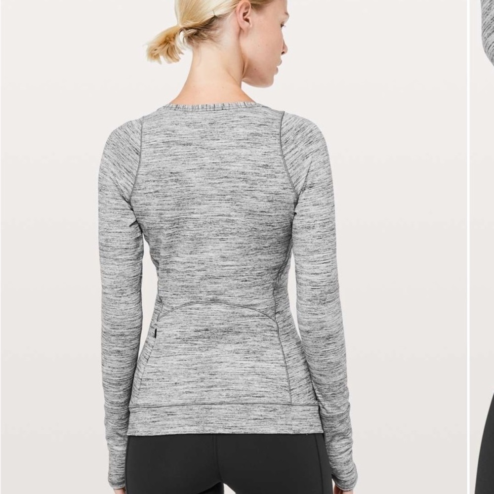 Lululemon Cypress Kiss Long Sleeve Space Dye Camo Seal Grey Deep Coal size 4 - Picture 2 of 5